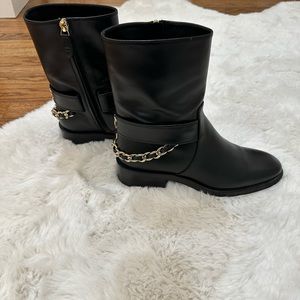 BNIB Chanel Black Chain Ankle Boots, Size 6